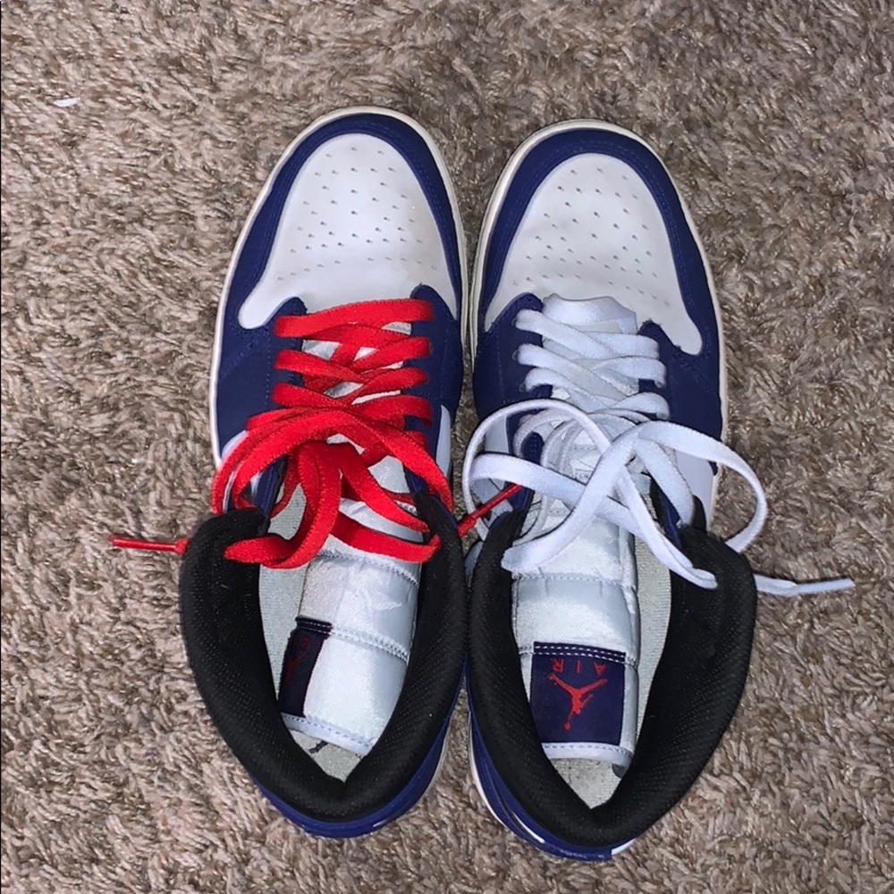 Blue and baby blue Jordan’s